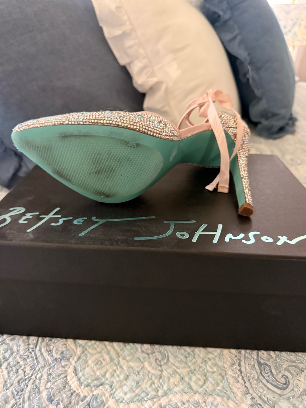 Betsey Johnson Crystal Embellished High Heel Pump - Champagne - Picture 4 of 5